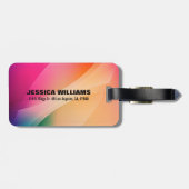 Kleurrijke abstracte geometrische achtergrond bagagelabel (Achterkant horizontaal)
