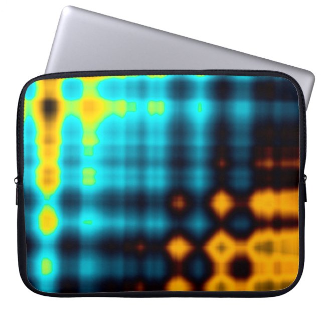 Kleurrijke abstracte geometrische achtergrond met  laptop sleeve (Voorkant)