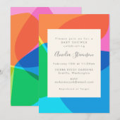 Kleurrijke Abstracte geometrische Baby shower Kaart (Voorkant / Achterkant)