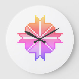 Kleurrijke Abstracte Geometrische Bloem Tweekleuri Grote Klok
