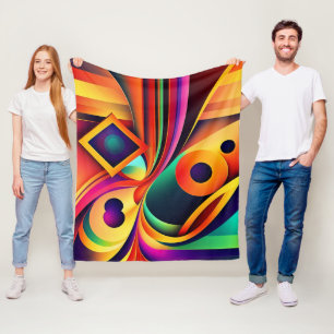 Kleurrijke Abstracte Geometrische Fleece Deken