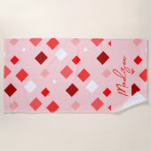 Kleurrijke Abstracte Geometrische Gepersonaliseerd Strandlaken (Voorkant)