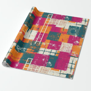 Kleurrijke Abstracte Geometrische - Grunge Kwast T Cadeaupapier