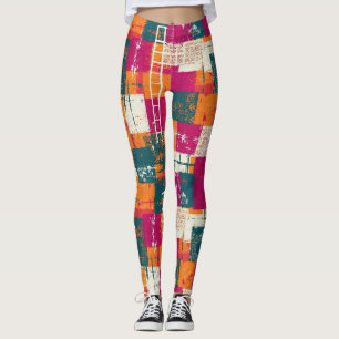 Kleurrijke Abstracte Geometrische - Grunge Kwast T Leggings