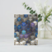 Kleurrijke Abstracte geometrische kubussen Briefkaart (Staand voorkant)