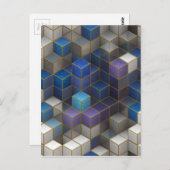 Kleurrijke Abstracte geometrische kubussen Briefkaart (Voorkant / Achterkant)