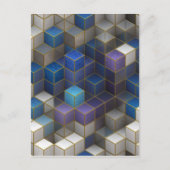 Kleurrijke Abstracte geometrische kubussen Briefkaart (Voorkant)