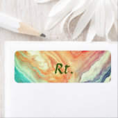 Kleurrijke abstracte geometrische marmer voeg naam etiket (Insitu)