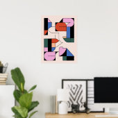Kleurrijke Abstracte geometrische moderne vormen k Poster (Thuiskantoor)