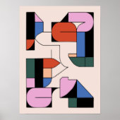 Kleurrijke Abstracte geometrische moderne vormen k Poster (Voorkant)