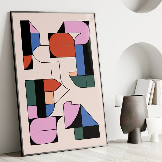 Kleurrijke Abstracte geometrische moderne vormen k Poster