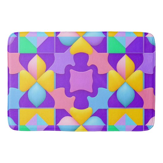 Kleurrijke Abstracte geometrische patronen Badmat (Voorkant)