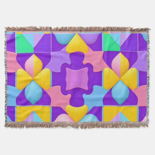 Kleurrijke Abstracte geometrische patronen Deken (Voorkant)