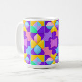 Kleurrijke Abstracte geometrische patronen Koffiemok (Voorkant links)