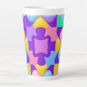 Kleurrijke Abstracte geometrische patronen Latte Mok (Voorkant)