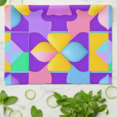 Kleurrijke Abstracte geometrische patronen Theedoek (Gevouwen)