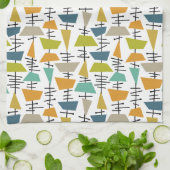 Kleurrijke Abstracte geometrische retro midden eeu Theedoek (Gevouwen)