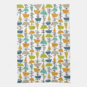 Kleurrijke Abstracte geometrische retro midden eeu Theedoek (Verticaal)