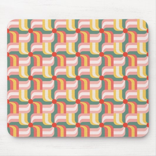 Kleurrijke Abstracte geometrische speldenwielen Muismat (Voorkant)