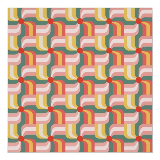 Kleurrijke Abstracte geometrische speldenwielen Perfect Poster (Voorkant)