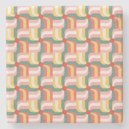 Kleurrijke Abstracte geometrische speldenwielen Stenen Onderzetter