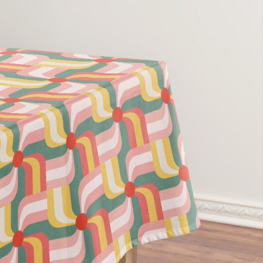 Kleurrijke Abstracte geometrische speldenwielen Tafelkleed (Voorbeeld)