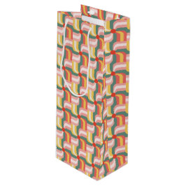 Kleurrijke Abstracte geometrische speldenwielen Wijn Cadeautas