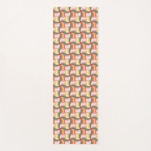 Kleurrijke Abstracte geometrische speldenwielen Yogamat (Voorkant)