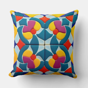 Kleurrijke Abstracte Geometrische Tegeldessins Kussen