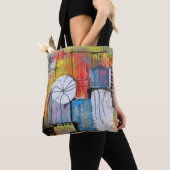 Kleurrijke Abstracte Geometrische Tote Bag (Dichtbij)