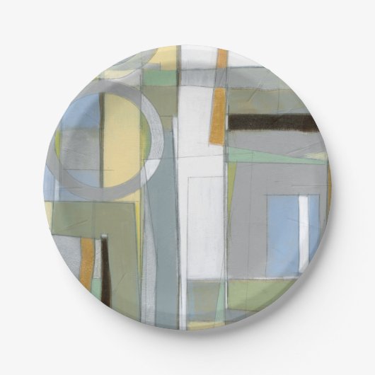 Kleurrijke Abstracte geometrische vormen Papieren Bordje (Voorkant)