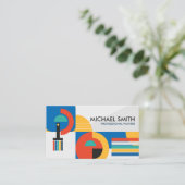 Kleurrijke Abstracte geometrische vormen schilder Visitekaartje (Staand voorkant)