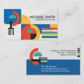 Kleurrijke Abstracte geometrische vormen schilder Visitekaartje (Voorkant / Achterkant)