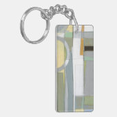 Kleurrijke Abstracte geometrische vormen Sleutelhanger (Voorkant Links)