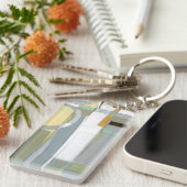 Kleurrijke Abstracte geometrische vormen Sleutelhanger (Voorkant Rechts)