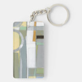 Kleurrijke Abstracte geometrische vormen Sleutelhanger (achterkant)