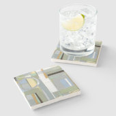 Kleurrijke Abstracte geometrische vormen Stenen Onderzetter (Zijkant)