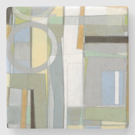 Kleurrijke Abstracte geometrische vormen Stenen Onderzetter (Voorkant)