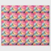 Kleurrijke abstracte geometrische vormen toevoegen cadeaupapier (Vlak)