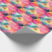 Kleurrijke abstracte geometrische vormen toevoegen cadeaupapier (Hoek)