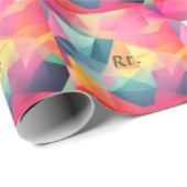 Kleurrijke abstracte geometrische vormen toevoegen cadeaupapier (Rol Hoek)