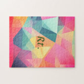 Kleurrijke abstracte geometrische vormen toevoegen legpuzzel (Horizontaal)