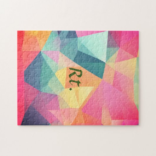 Kleurrijke abstracte geometrische vormen toevoegen legpuzzel (Horizontaal)