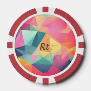 Kleurrijke abstracte geometrische vormen toevoegen poker chips