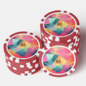 Kleurrijke abstracte geometrische vormen toevoegen poker chips (Opstapeling)