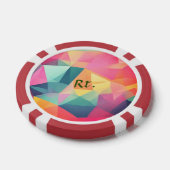 Kleurrijke abstracte geometrische vormen toevoegen poker chips (Enkel)