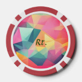 Kleurrijke abstracte geometrische vormen toevoegen poker chips (Achterkant)