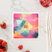 Kleurrijke abstracte geometrische vormen toevoegen servet (Insitu)