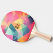 Kleurrijke abstracte geometrische vormen toevoegen tafeltennisbatje (Zijkant)