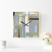 Kleurrijke Abstracte geometrische vormen Vierkante Klok (Huis)